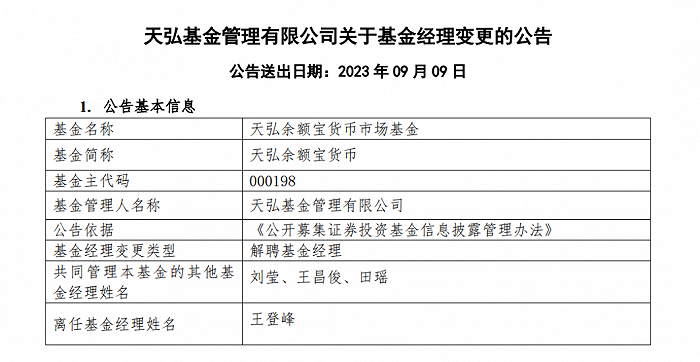 管理余额宝长达10年的基金经理离职<strong></p>
<p>余额宝理财产品</strong>了