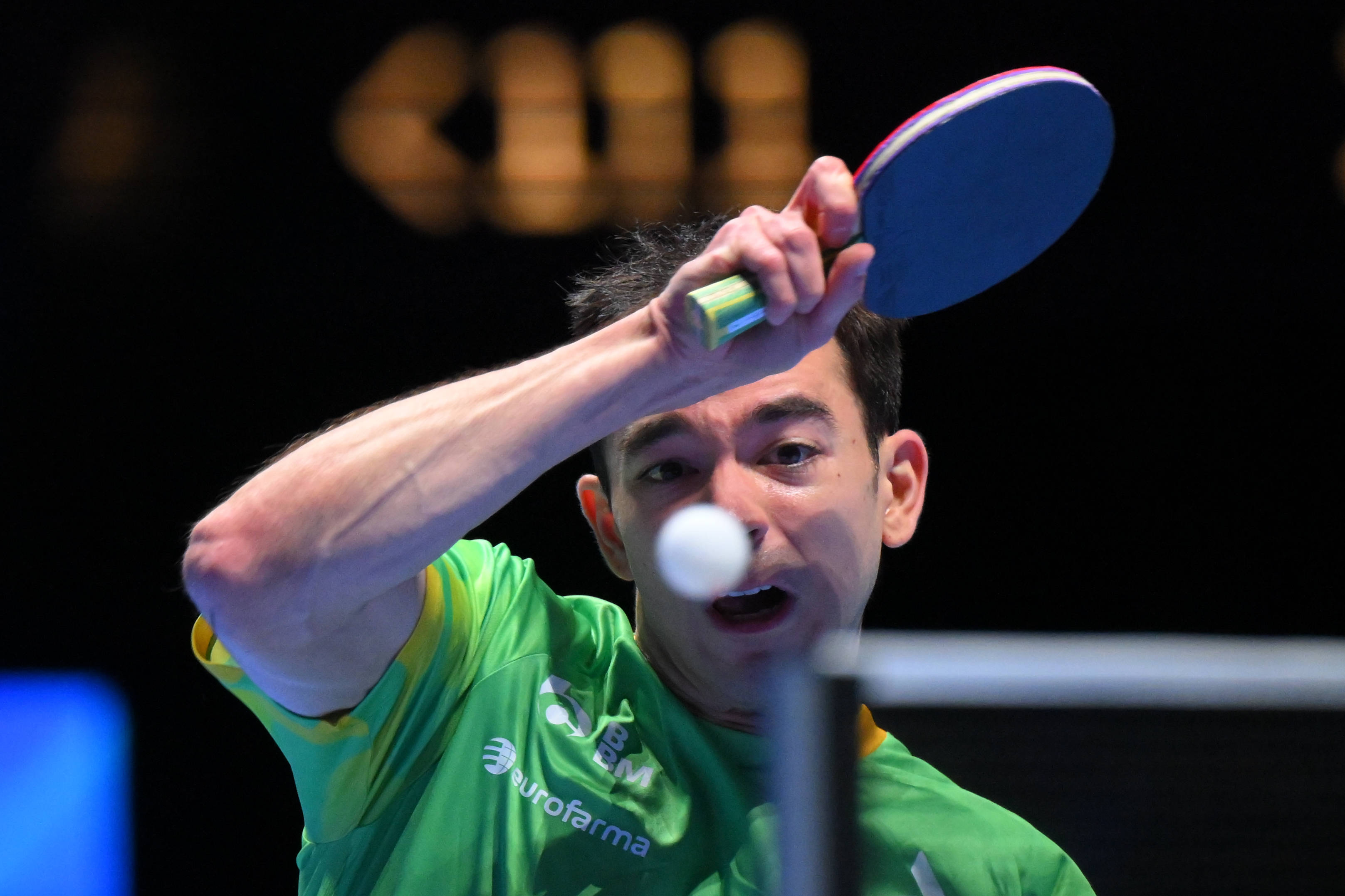 （体育）乒乓球——世界杯男单：雨果·卡尔德拉诺晋级四强